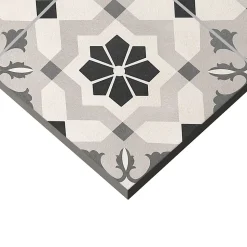Carrelage sol et mur effet carreaux de ciment tons gris L.45 x l.45 cm x ép.9,5 mm, Mediterranea Menorca