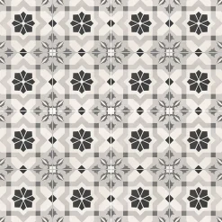 Carrelage sol et mur effet carreaux de ciment tons gris L.45 x l.45 cm x ép.9,5 mm, Mediterranea Menorca