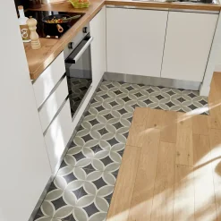 Carrelage sol et mur effet carreaux de ciment tons gris L.45 x l.45 cm x ép.9,5 mm, Mediterranea Toscana