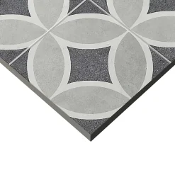 Carrelage sol et mur effet carreaux de ciment tons gris L.45 x l.45 cm x ép.9,5 mm, Mediterranea Toscana