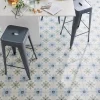 Carrelage sol et mur effet carreaux de ciment tons bleus et verts L.45 x l.45 cm x ép.9,5 mm, Mediterranea Javea