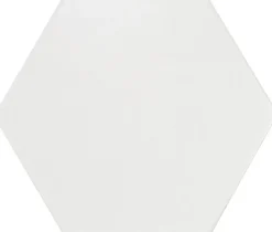 Carrelage sol et mur intérieur hexagonal uni blanc mat L.20 x l.17,5 cm x ép.8 mm, Hexa