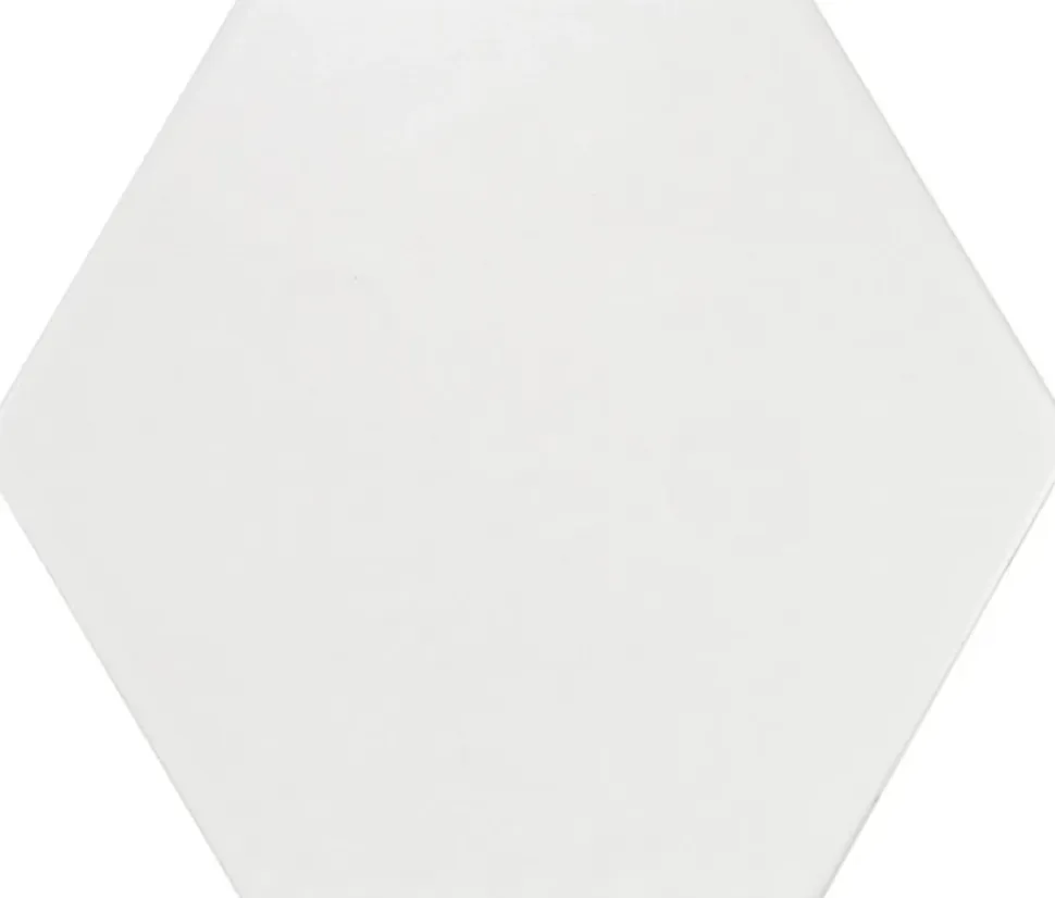 Carrelage sol et mur intérieur hexagonal uni blanc mat L.20 x l.17,5 cm x ép.8 mm, Hexa