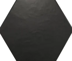 Carrelage sol et mur intérieur hexagonal uni noir mat L.20 x l.17,5 cm x ép.8 mm, Hexa