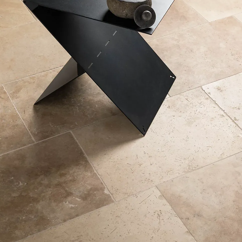 Carrelage Travertin Beige Nuancé 61x40,6x1,2 cm - Intérieur et Extérieur (lot de 1,24 m² 5 dalles) - RO'MA NATURE