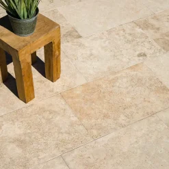 Carrelage Travertin Beige Nuancé 61x40,6x1,2 cm - Intérieur et Extérieur (lot de 1,24 m² 5 dalles) - RO'MA NATURE