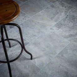 Carrelage Travertin Gris Silver 61x40,6x1,2 cm - Intérieur et Extérieur (lot de 1,24 m² 5 dalles) - RO'MA NATURE