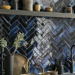 Carrelage Zellige Marocain Bleu Magique 5x15 cm (vendu par 1 m²) - RO'MA NATURE