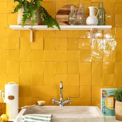 Carrelage Zellige Marocain Jaune Moutarde 10x10 cm (vendu par 1 m²) - RO'MA NATURE