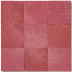 Carrelage Zellige Marocain Rose Ancien 10x10 cm (vendu par 1 m²) - RO'MA NATURE