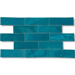 Carrelage Zellige Marocain Bleu Turquoise 5x15 cm (vendu par 1 m²) - RO'MA NATURE