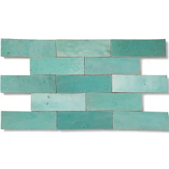 Carrelage Zellige Marocain Vert Pacifique 5x15 cm (vendu par 1 m²) - RO'MA NATURE