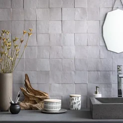 Carrelage Zellige Marocain Gris Clair 10x10 cm (vendu par 1 m²) - RO'MA NATURE