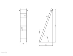 Échelle mezzanine FORTIA bois 40 x 190 cm 8 marches