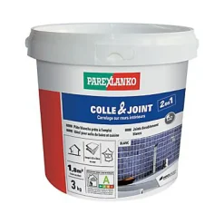 Colle et joint carrelage mur intérieur Parexlanko blanc 3kg