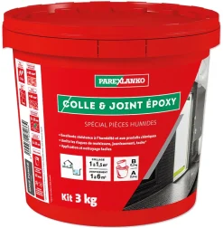Colle et joint époxy noir spécial pièces humides 3 kg Parexlanko