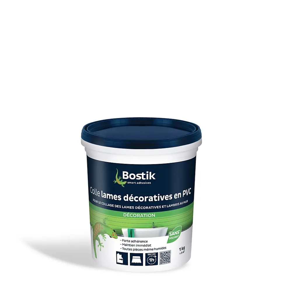 Colle lame décorative et lambris en PVC murale Bostik 1kg