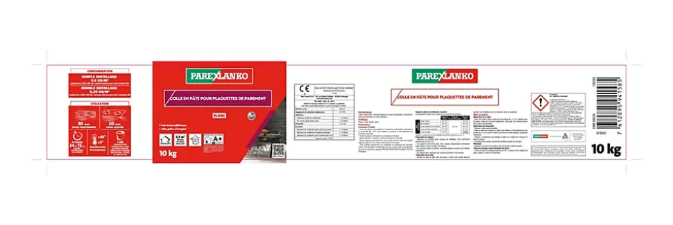 Colle pour plaquettes de parement intérieur blanc Parexlanko pâte 10kg