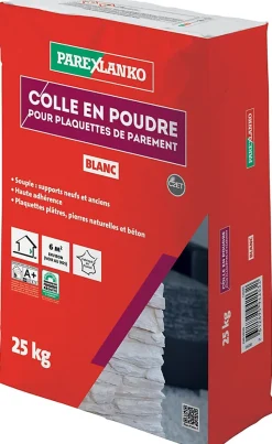Colle pour plaquettes de parement intérieur blanc Parexlanko poudre 25kg