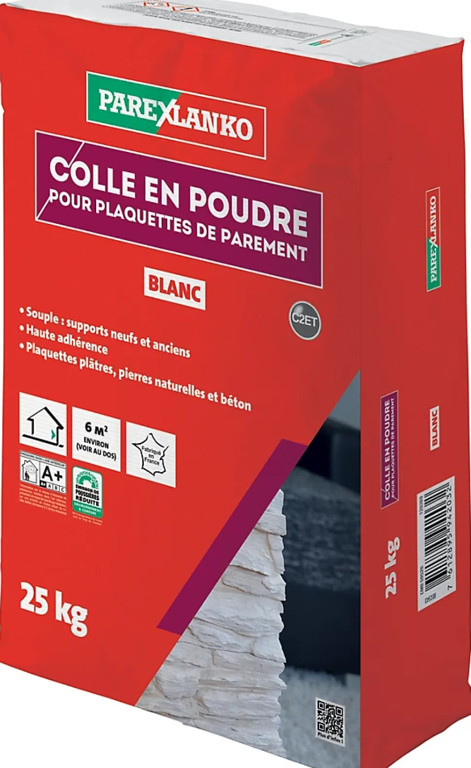 Colle pour plaquettes de parement intérieur blanc Parexlanko poudre 25kg