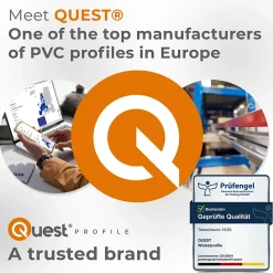 Corniere d'angle interieur PVC 20x10mm QUEST Autocollante, 100 cm, beige
