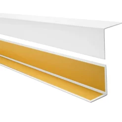 Cornière PVC 20x10mm QUEST, Autocollante, Protection coins et arêtes, 200 cm, blanc
