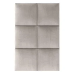 Coussin mural velours beige - 30 x 30