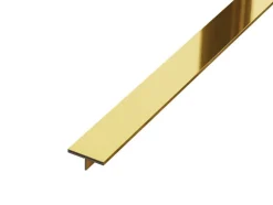 Couvre-joint profilé décoratif Ts Ilcom en inox rectifié Or poli - 15mm x 2700mm x 0,65 ep.