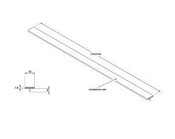 Couvre-joint profilé décoratif Ts Ilcom en inox rectifié Argent satiné - 15mm x 2440mm x 0,65 ep.