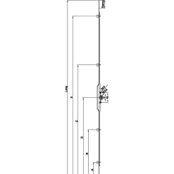 Crémone verrou F7,5 ajustable L 2100mm cote D fixe 980mm 4 galets - FERCO - G-13237-21-0-1