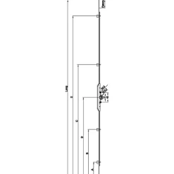 Crémone verrou F7,5 ajustable L 2100mm cote D fixe 980mm 4 galets - FERCO - G-13237-21-0-1