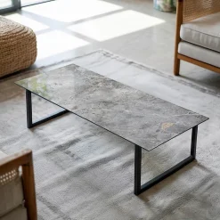 Dessus de table en verre trempé Wallfluent 125x50 cm Motif naturel de marbre