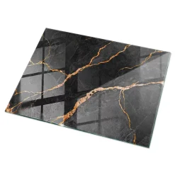 Dessus de table en verre trempé Wallfluent 120x80 cm Motif marbré avec veines