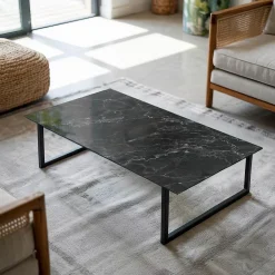 Dessus de table en verre trempé Wallfluent 140x70 cm Motif de marbre veiné