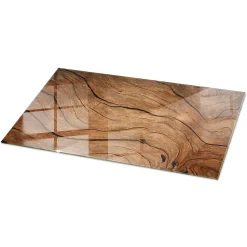 Dessus de table en verre trempé Wallfluent 100x50 cm Motif bois