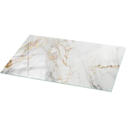 Dessus de table en verre trempé Wallfluent 140x70 cm Marbre élégant avec veines