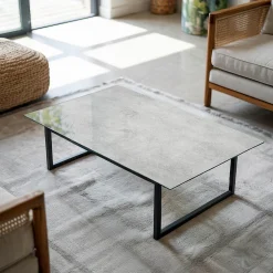 Dessus de table en verre trempé Wallfluent 120x80 cm Texture de béton avec fissures