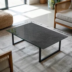 Dessus de table en verre trempé Wallfluent 100x70 cm Texture de pierre naturelle