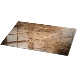 Dessus de table en verre trempé Wallfluent 120x60 cm Structure de planches en bois