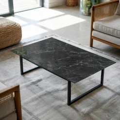 Dessus de table en verre trempé Wallfluent 120x80 cm Motif de marbre veiné