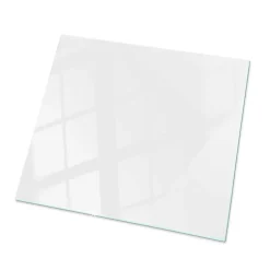 Dessus de table en verre trempé Wallfluent 50x50 cm Couleur blanche lisse