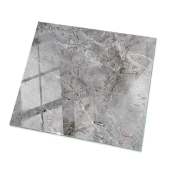 Dessus de table en verre trempé Wallfluent 50x50 cm Motif naturel de marbre