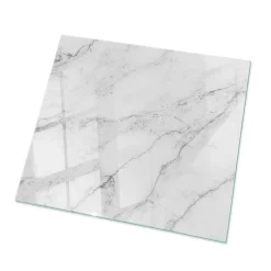 Dessus de table en verre trempé Wallfluent 50x50 cm Motif de surface en marbre