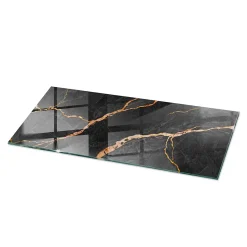 Dessus de table en verre trempé Wallfluent 125x50 cm Motif marbré avec veines