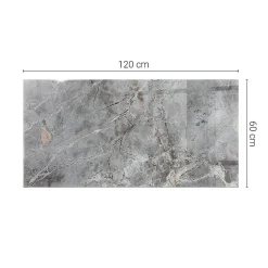 Dessus de table en verre trempé Wallfluent 120x60 cm Motif naturel de marbre