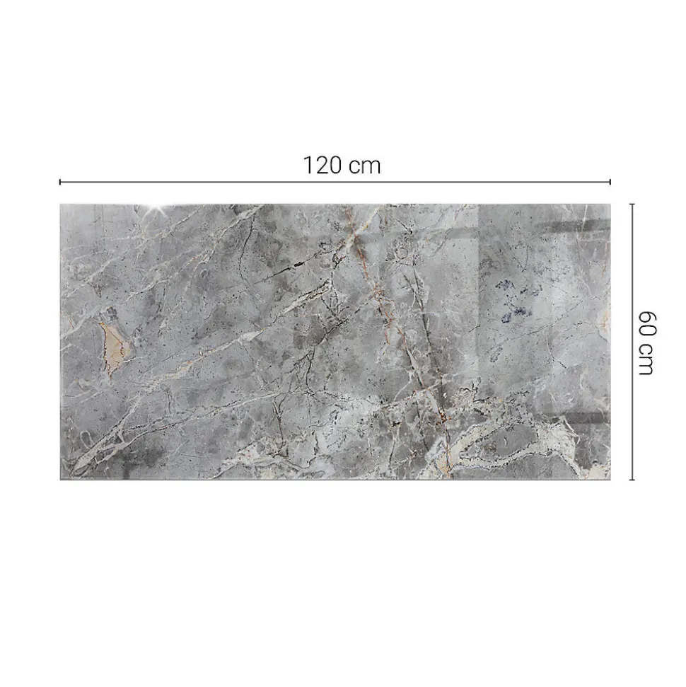 Dessus de table en verre trempé Wallfluent 120x60 cm Motif naturel de marbre