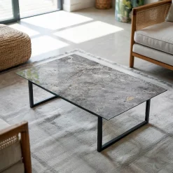 Dessus de table en verre trempé Wallfluent 120x80 cm Motif naturel de marbre