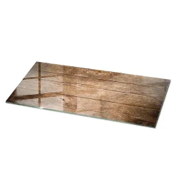 Dessus de table en verre trempé Wallfluent 125x50 cm Structure de planches en bois