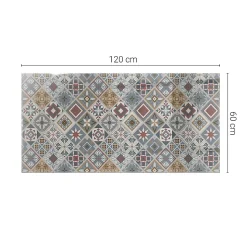 Dessus de table en verre trempé Wallfluent 120x60 cm Motif mosaïque avec ornements