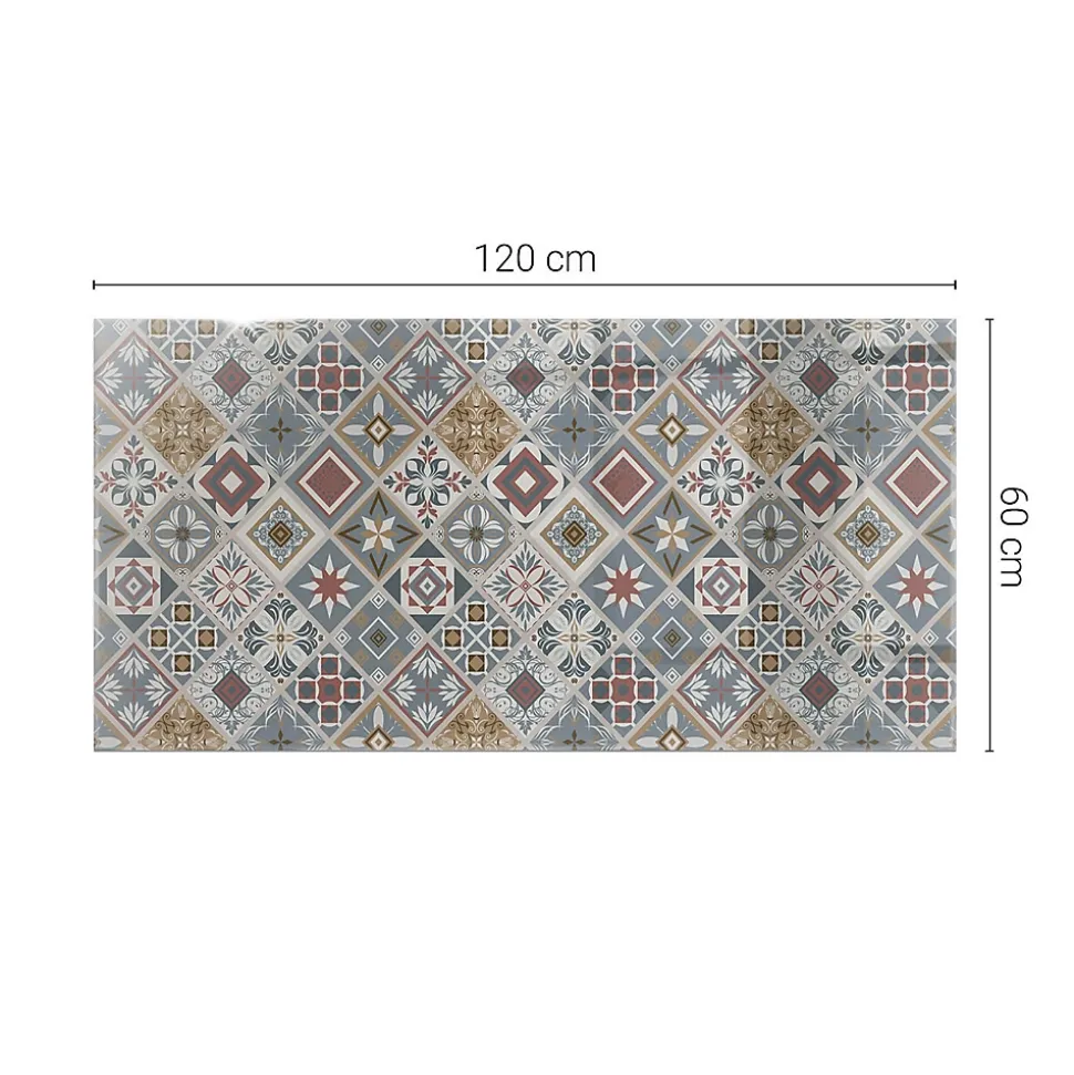 Dessus de table en verre trempé Wallfluent 120x60 cm Motif mosaïque avec ornements